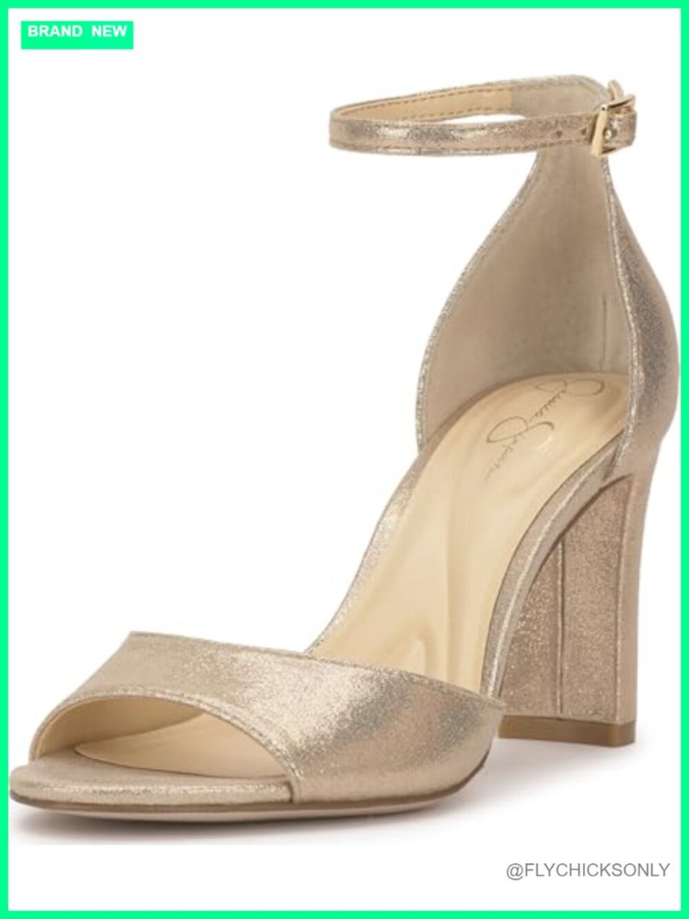 Jessica Simpson Luxcilla Faux Leather Block Heel Ankle Strap Sandal